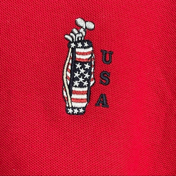 USA Golf Polo Red Embroidered Short Sleeve - Picture 4 of 16